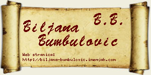 Biljana Bumbulović vizit kartica